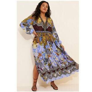 Anthropologie BHANUNI by JYOTI Beaded V-Neck Maxi Dress Size 20W